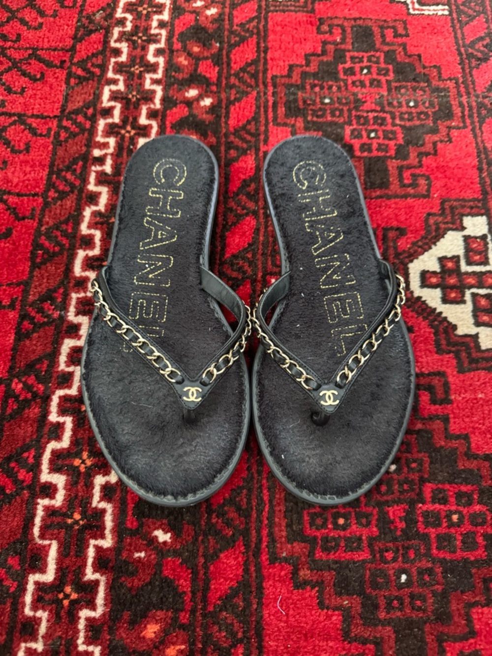Chanel Chainlink 'CC' Slides Sandals 37 - Picture 3 of 6